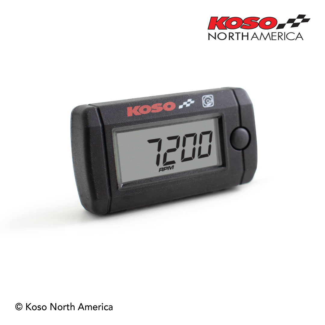 KOSO RX1N GP Style Speedometer BA011210 - Black With Blue Illumination For ATV, Motorcycle, Quad